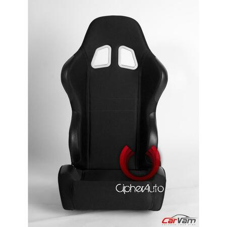 CIPHER Black Cloth Universal Racing Seats CPA1007FBK